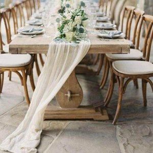 Wedding Dining Tablecloth Cheesecloth Table Runner 25" x 16ft - Ivory ~ New